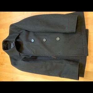 Like new men's small black peacoat